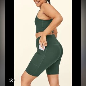 Girlfriend Collective Forest Green Biker Shorts